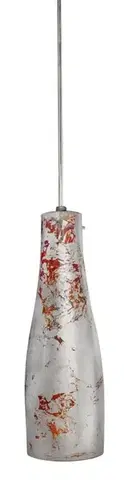 Stropní lampa láhev závěsná 1x60 l červená/stříbrná