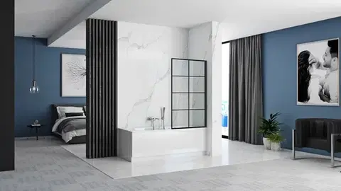 REA Vanová zástěna Lagos-1 Fix 80 černá REA-K4561