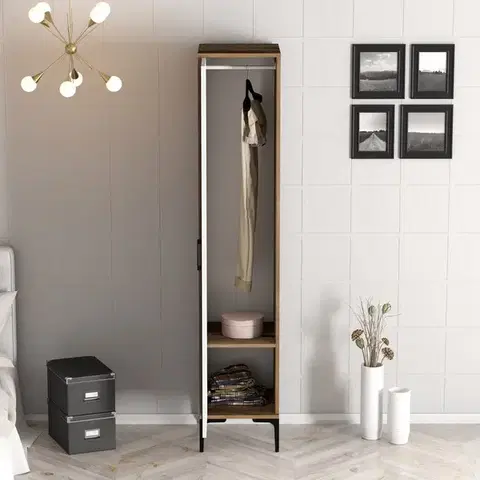 Šatní skříň Kumsal S - Walnut, White