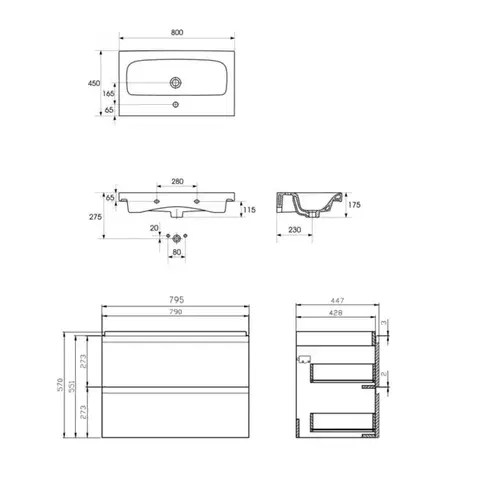 CERSANIT SET C811 MODUO 80 KAŠMÍR DSM S4013-009