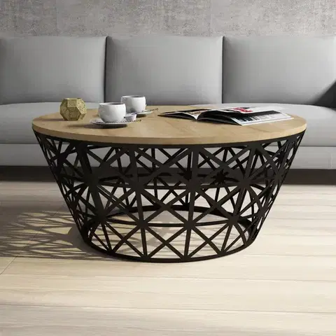 Konferenční stolek Stil Metal Ferforje - Oak