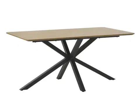 Estila Jídelní stůl Holstebro, světlý dub/černý kov, 160 cm