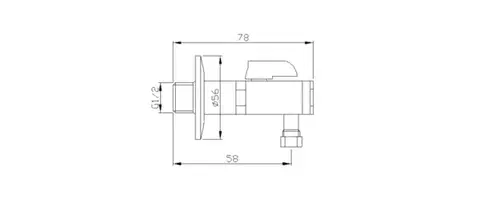 SAPHO Rohový ventil s matkou, 1/2"x 3/8", bronz 2020BRO