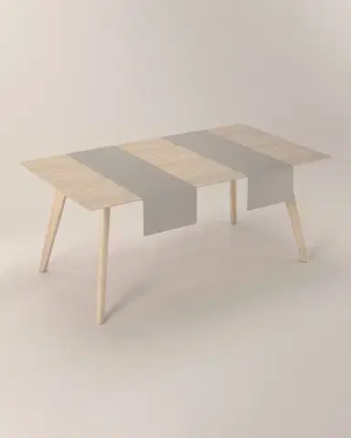 Stolní běhoun barva šedá látka pletený vzor