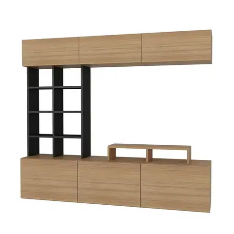 Televizní stěna Teak and Black
