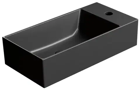 GSI KUBE X keramické umývátko 50x25cm, pravé/levé, černá mat 9486126