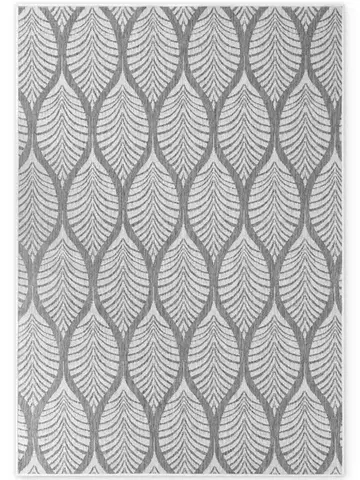 NORTHRUGS, Kusový koberec Duet Liora 106246 White/Gray - na ven i na doma, 120x170, šedá, chodba / předsíň