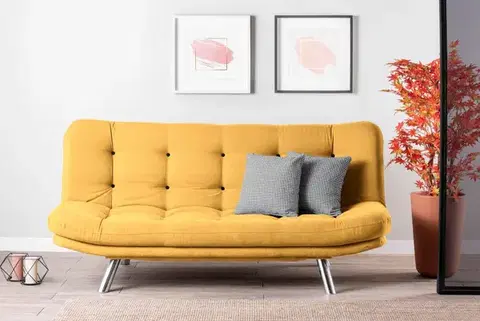 Trojmístná rozkládací pohovka Misa Sofabed - Mustard