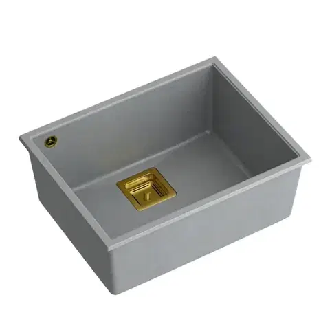 Quadron Granitový dřez DAVID 50 Grey  Metallic Zlaty HQD5542U5-G1