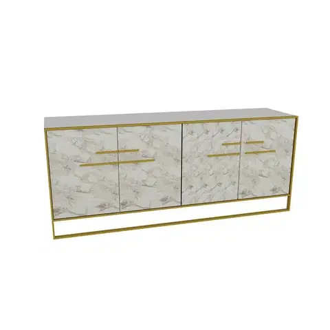 Skříňka Polka Gold and White