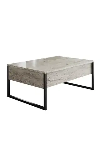 Konferenční stolek Luxe - Travertine, Black