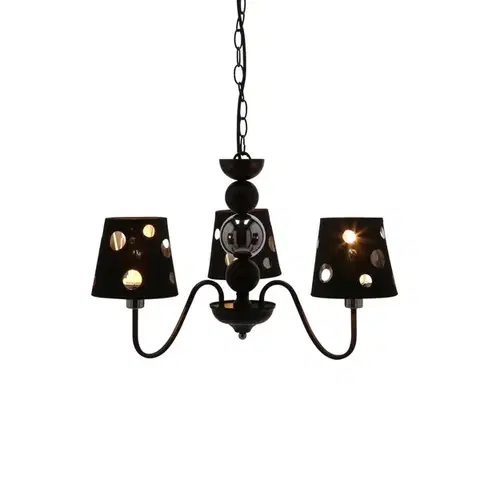 Černý lustrový závěsný lampa 3xE14 Batley Ledea