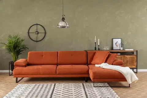 Rohová sedací souprava Mustang Large Right - Orange