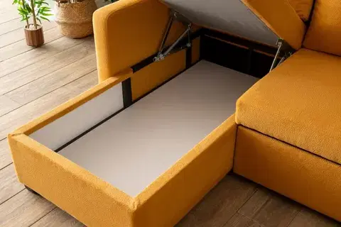 Rohová rozkládací pohovka Kado - Mustard