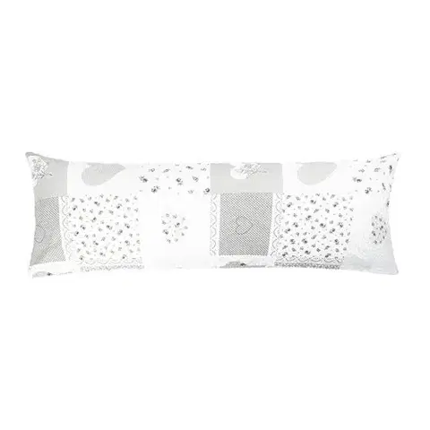 Bellatex Povlak na relaxační polštář Srdce patchwork šedá, 45 x 120 cm