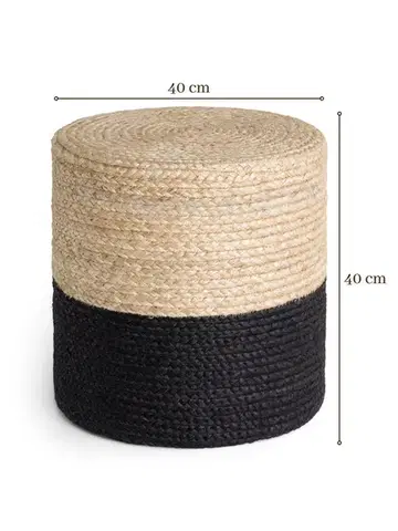 Hanse Home Sedací vak LOOMA POUF 106237 Beige/Black - 40x40 cm