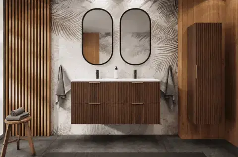 Elvisia Závěsná skříňka do koupelny FLOW Oak walnut 68 cm