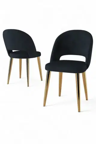 Sada židlí (4 kusy) Pane - Anthracite, Gold