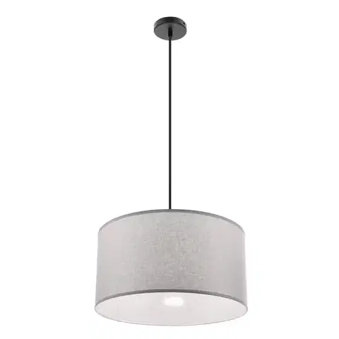 Závěsná lampa SHANTI černá 1x40W E27 stínidlo šedé