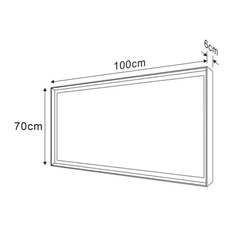 SAPHO SORT zrcadlo s LED osvětlením 100x70cm, černá mat ST100
