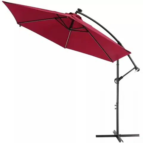 Závěsný slunečník s LED světlem Ø 330 cm Dekorhome