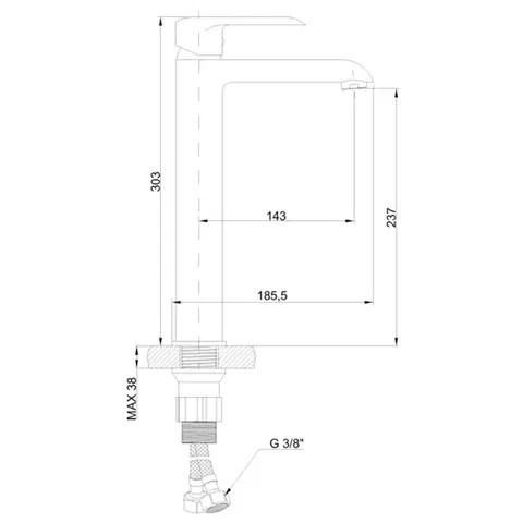 INVENA Umyvadlová baterie vysoká SIROS CHROM BU-90-W01-A