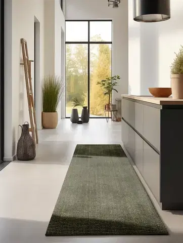 Hanse Home, Běhoun Bouclé Jute 105977 Jungle Green, 80x200, zelená, chodba / předsíň