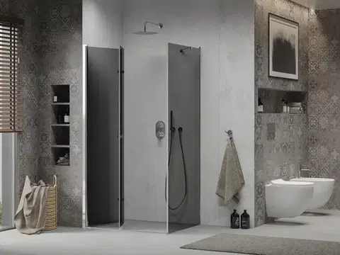 MEXEN/S LIMA sprchový kout 90x80, grafit, chrom 856-090-080-01-40