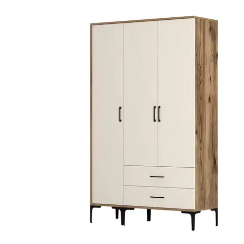 Šatní skříň Kumsal ST - Walnut, Cream