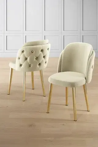 Sada židlí (6 kusů) Axle - Cream, Gold