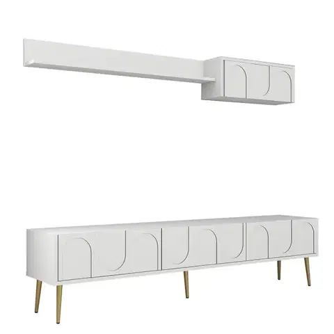 TV stěna / Sestava pod TV Lyon 2 - White, Gold