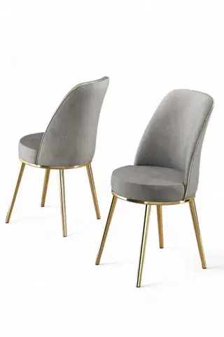 Sada židlí (6 kusů) Pefa - Grey, Gold