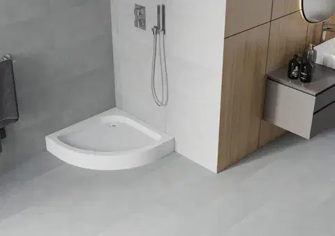 MEXEN Sprchová vanička čtvrtkruh 80x80, bílá 47108080