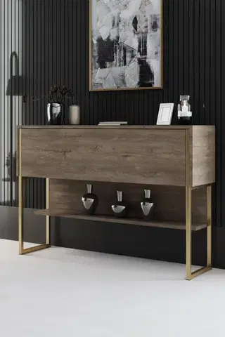 Komoda Luxe - Gold, Walnut