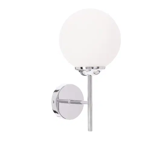 BELWEDER chromová nástěnná lampa 1x40W E14 bílé stínidlo