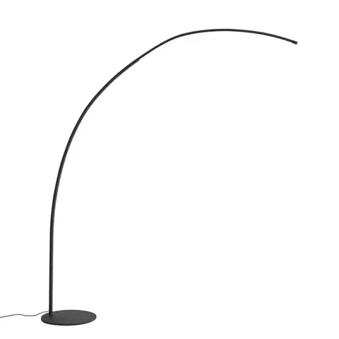 Moderní oblouková lampa černá vč. LED s dotykovým stmívačem - Arlow