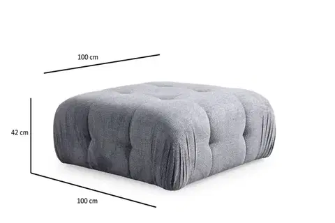 Rohová sedací souprava Amaris 2 Seater With Pouffe - Grey