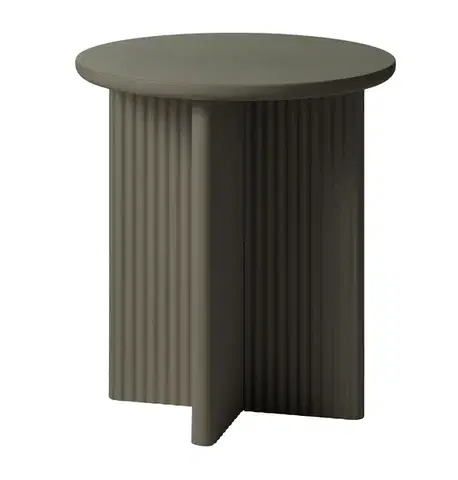 Estila Příruční stolek Hvidea, olivový, Ø 50 cm