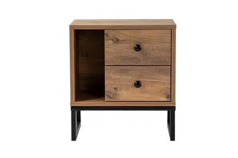 Noční stolek Glimmer - Atlantic Pine, Black
