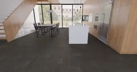 Oneflor, Vinylová podlaha lepená ECO 30 061 Origin Concrete Dark Grey, 914,4 x 457,2 mm