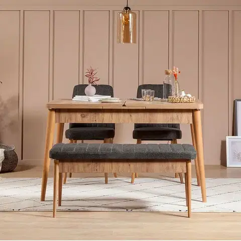 Jídelní set s rozkládacím stolem a židlemi (4 kusy) Vina 1053 - Anthracite, Atlantic