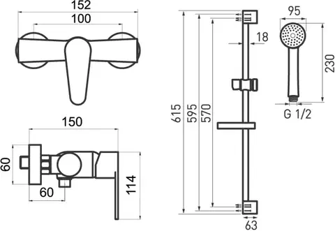 NOVASERVIS Koupelnová sada sprchová Titania Fresh, chrom 96065KIT,0
