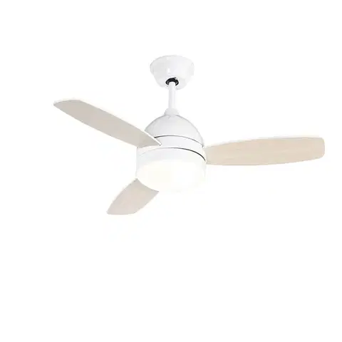 Stropní ventilátor bílý s potiskem dřeva 96 cm s dálkovým ovládáním - Rotar