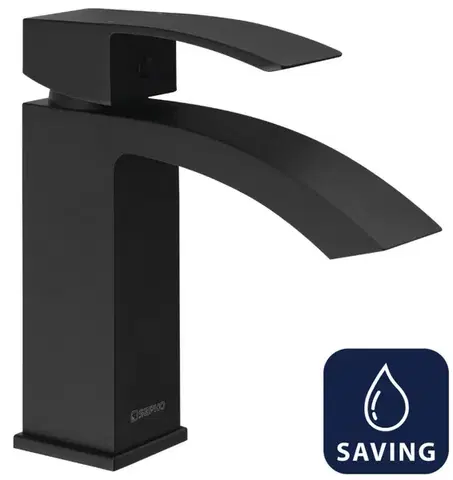 SAPHO GINKO 35 stojánková umyvadlová baterie, WATER-SAVING kartuše, černá mat 1101-02B-01