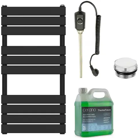 CERANO Koupelnový elektrický radiátorový set Claude 300W černá matná 1000x500 mm CER-081474