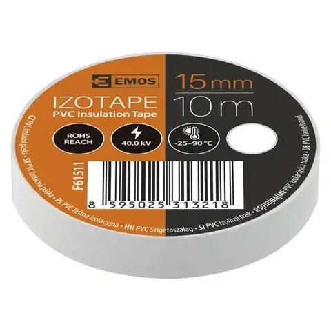 EMOS Izolační páska PVC 15mm / 10m bílá 10ks 2001151010