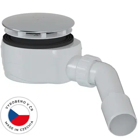CERANO Sifon sprchové vaničky nízký 90mm DN40/50 krytka nerez CER-676663