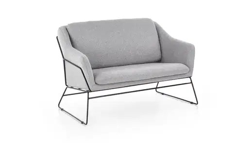 HALMAR Dvoumístná pohovka SOFT 125 cm světle šedá