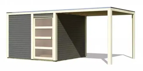 Dřevěný zahradní domek QUBIC 2 s přístavkem 270 Lanitplast