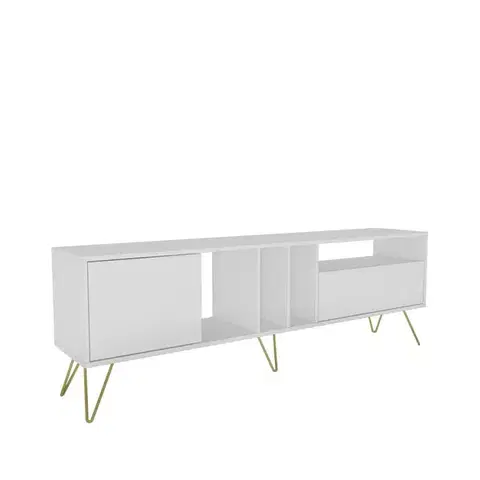 TV stolek Mistico (180) - White, Gold